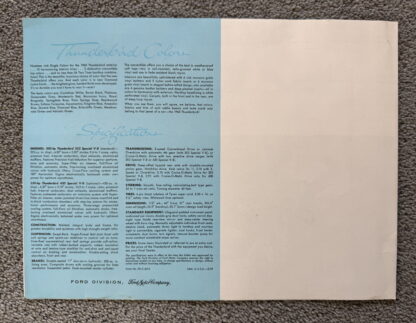 1960 Ford Thunderbird Brochure - Image 9