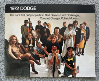 1972 Dodge Range Charger Challenger Coronet Dart Monaco Polara Brochure