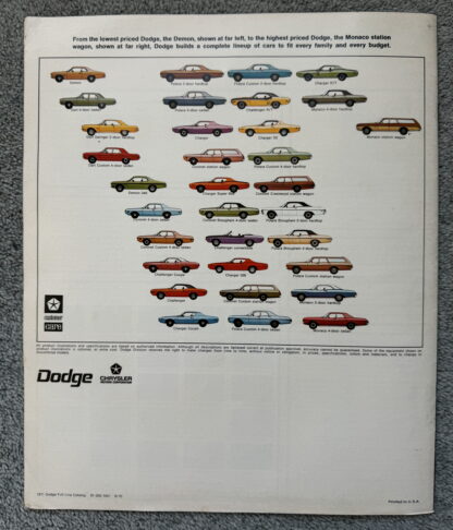 1971 Dodge Range Charger Challenger Coronet Dart Monaco Polara Brochure - Image 12