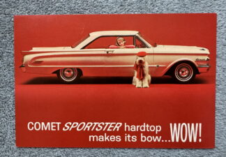 1963 Mercury Comet Sportster, S-22 Postcard Brochure
