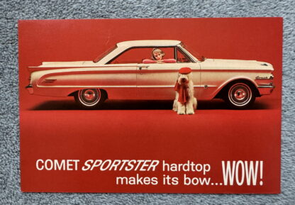 1963 Mercury Comet Sportster, S-22 Postcard Brochure