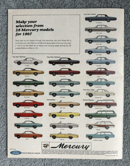1967 Mercury and Comet Brochure Montclair, Monterey, Cyclone, Park Lane - Image 20