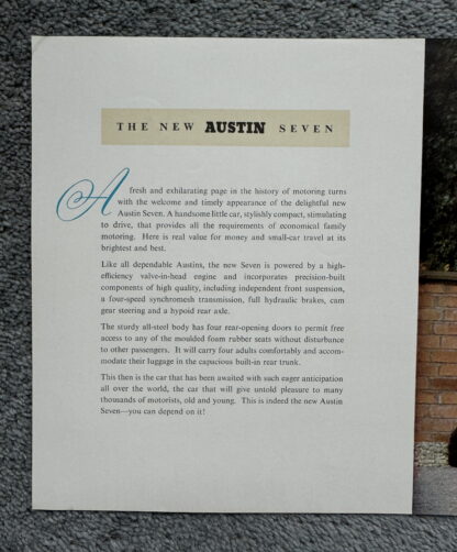 1952 Austin A30 Seven Brochure - Image 3
