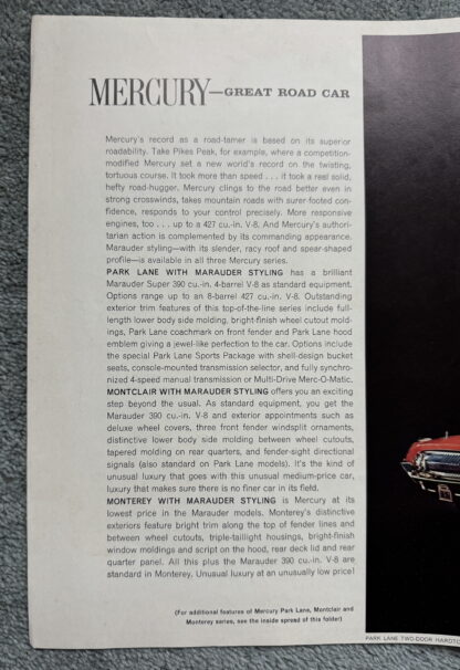 1964 Mercury Park Lane, Montclair, Monterey Range Brochure - Image 3