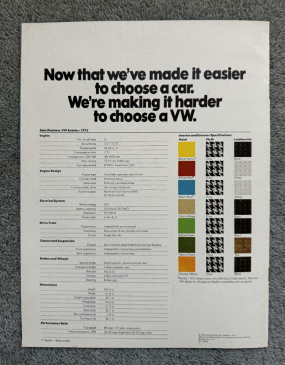 1975 Volkswagen Beetle Brochure - Image 11