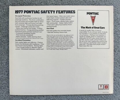 1977 Pontiac Range Brochure Firebird, Trans Am, Bonneville, LeMans, Catalina - Image 19