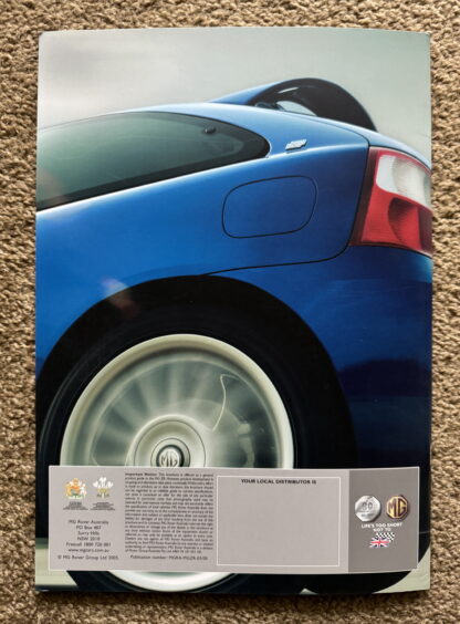 2005 MG ZR 160 Brochure - Image 10