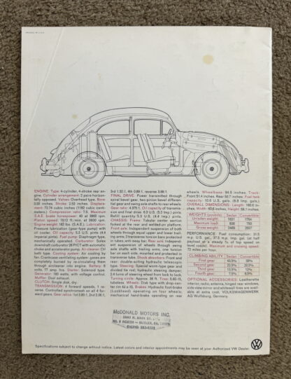 1962 Volkswagen Beetle Brochure - Image 11