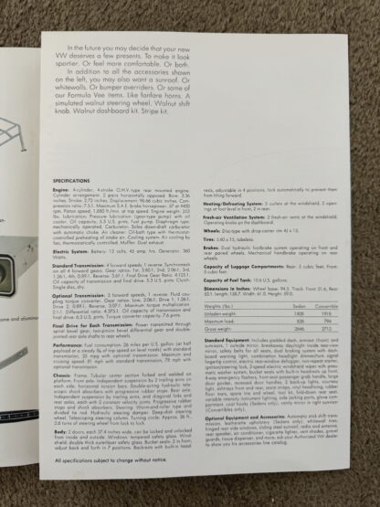 1970 Volkswagen Beetle Brochure - Image 9