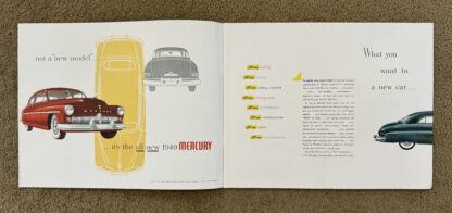 1949 Ford Mercury Range Brochure Sports Sedan, 6 Passenger Coupe/Convertible - Image 2