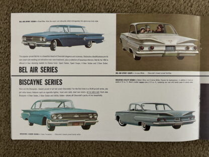 1960 Chevrolet Range Corvair Impala Bel Air Biscayne Kingswood Brochure - Image 4
