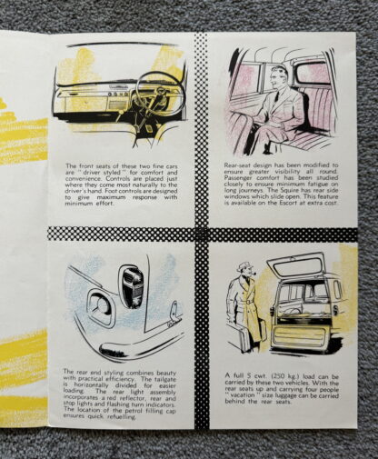 1957 Ford Squire (Prefect), Escort 100E (Anglia) Brochure - Image 4