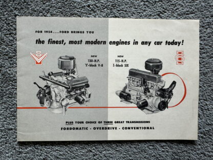 1954 Ford V8 I6 Engine Brochure