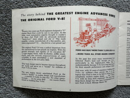 1954 Ford V8 I6 Engine Brochure - Image 2