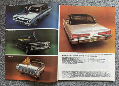 1966 Dodge Range Monaco. Coronet, Dart, Polara, Brochure - Image 2