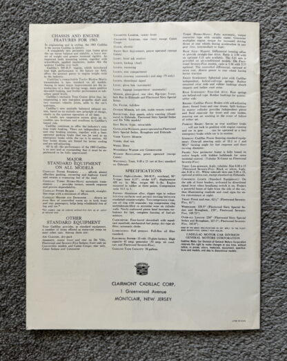 1965 Cadillac Range Brochure Fleetwood, Calais, De Ville - Image 11