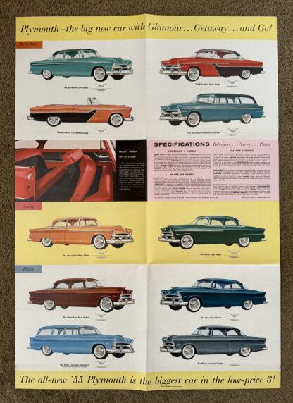 1955 Plymouth Range Brochure Plaza, Belvedere, Savoy - Image 3