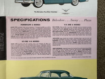 1955 Plymouth Range Brochure Plaza, Belvedere, Savoy - Image 6