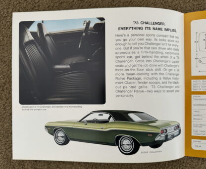 1973 Dodge Challenger Brochure - Image 2
