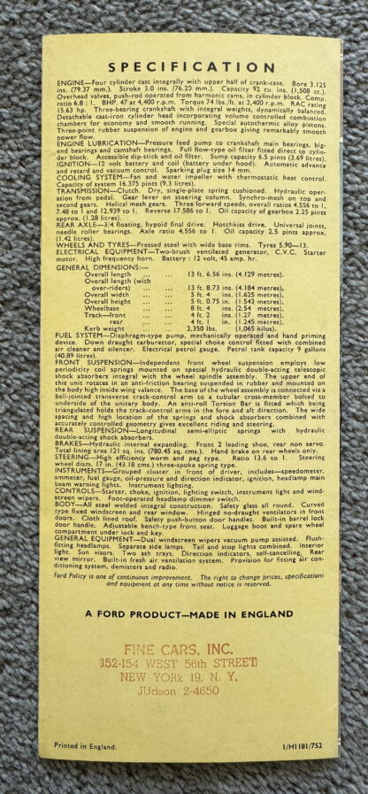 1952 Ford Consul Brochure - Image 4