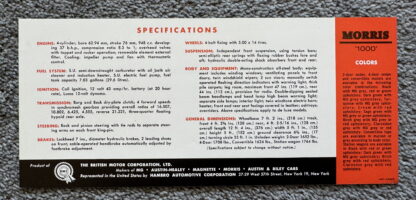 1958 Morris Minor 1000 Brochures - Image 2