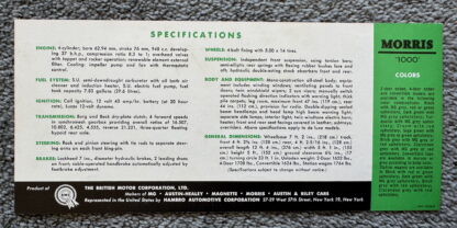 1958 Morris Minor 1000 Brochures - Image 3