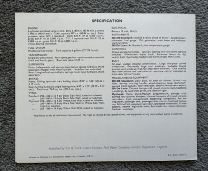 1961 Ford Anglia Van Brochure 250, 350 - Image 11