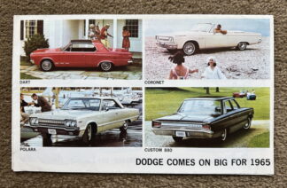 1965 Dodge Range Coronet, Dart, Polara, Custom, Monaco Brochure
