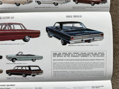 1965 Dodge Range Coronet, Dart, Polara, Custom, Monaco Brochure - Image 12