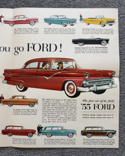 1955 Ford Range Brochure Fairlane, Customline, Mainline, Wagons - Image 9