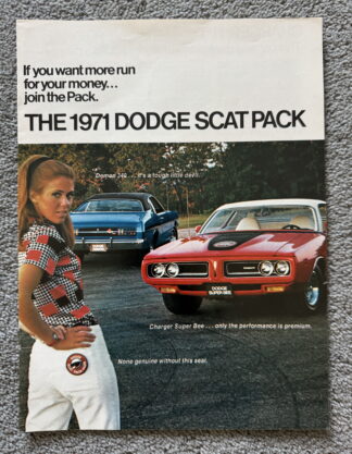 1971 Dodge SCAT Pack Brochure Challenger, Charger R/T, Demon, Super Bee