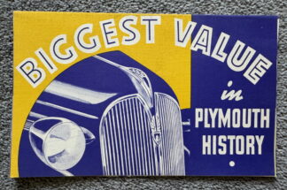 1937 Plymouth De Luxe Range Brochure