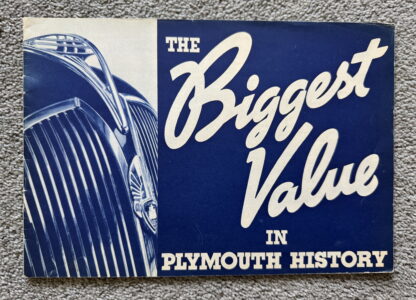 1937 Plymouth De Luxe Range Brochure