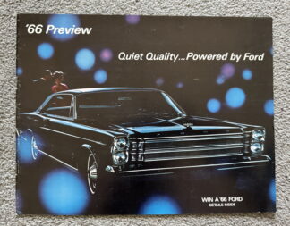 1966 Ford Range Preview Brochure Falcon Mustang Fairlane Galaxie Thunderbird