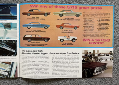 1966 Ford Range Preview Brochure Falcon Mustang Fairlane Galaxie Thunderbird - Image 15