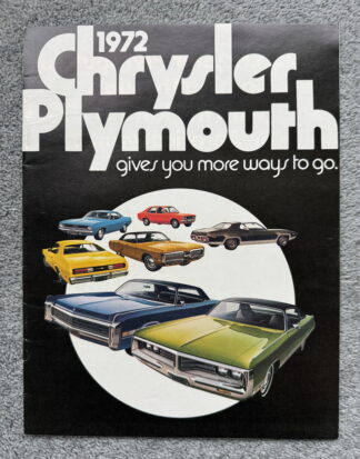 1972 Plymouth Chrysler Range Brochure Valiant, Fury, Barracuda, Satellite