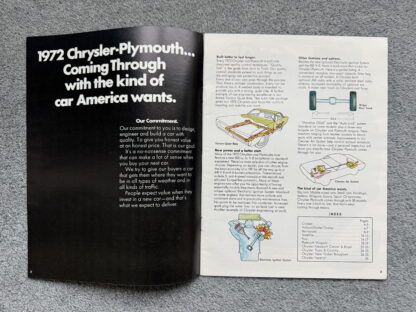 1972 Plymouth Chrysler Range Brochure Valiant, Fury, Barracuda, Satellite - Image 2
