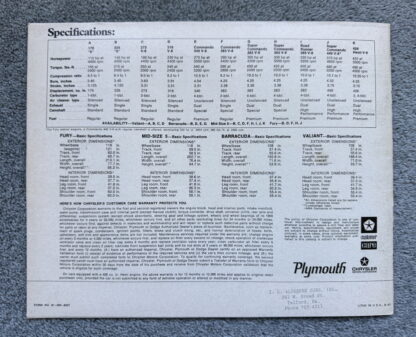 1968 Plymouth Range Brochure Valiant, Fury, Barracuda, Belvedere, VIP - Image 17