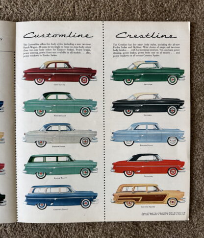 1954 Ford Range Brochure Crestline, Customline, Mainline, Wagons - Image 3