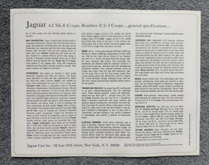 1967 Jaguar Series One 4.2 Litre E Type Brochure - Image 2