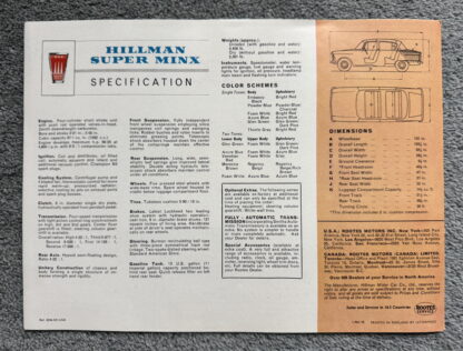 1961 Hillman Super Minx Brochure - Image 15