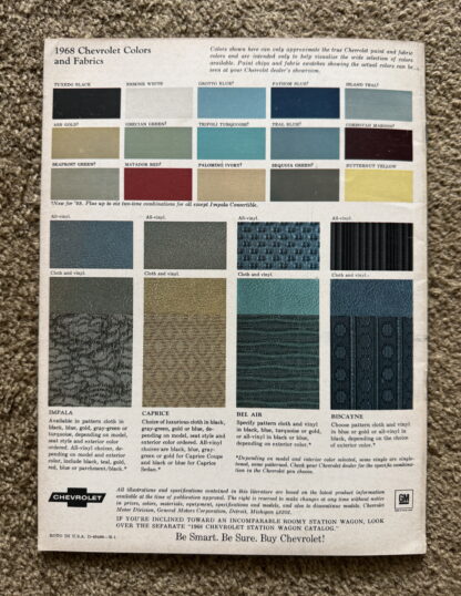 1968 Chevrolet Range Brochure Impala, Caprice, Bel Air, Biscayne - Image 15