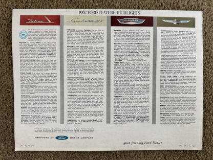 1962 Ford Range Brochure Fairlane, Falcon, Thunderbird, Galaxie, Wagons - Image 9