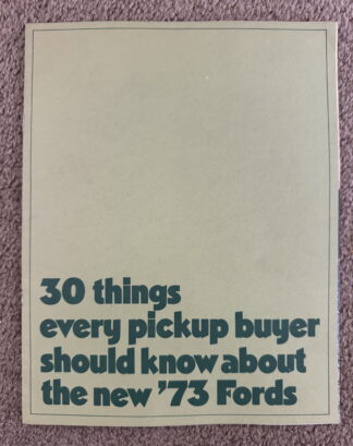1973 Ford Pickup Truck F100, F250, F350 Brochure