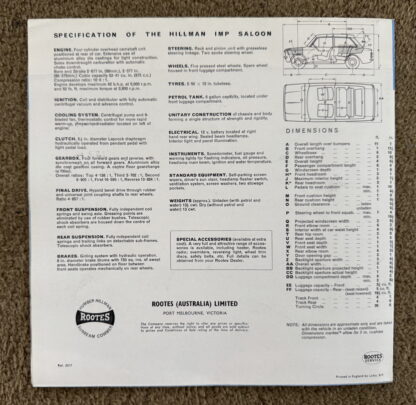 1963 Hillman Imp Brochure - Image 13