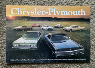 1973 Plymouth Chrysler Range Brochure Valiant, Fury, Barracuda, Satellite