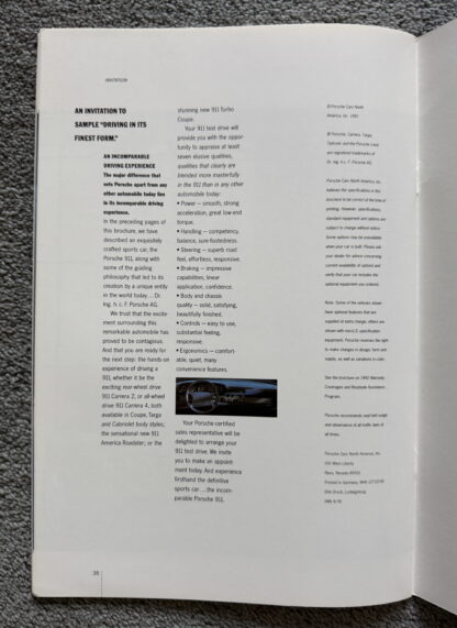 1992 Porsche 911 Carrera 2, 4, Turbo Brochure - Image 18
