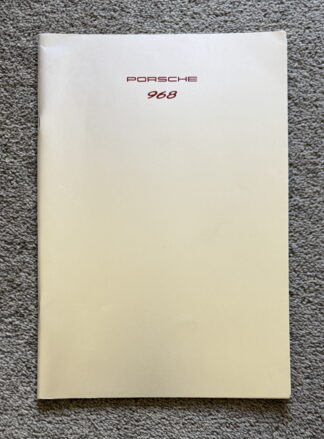 1992 Porsche 968 Brochure