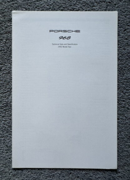 1992 Porsche 968 Brochure - Image 17