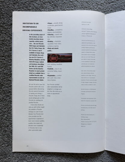 1992 Porsche Range Brochure, 968, 911 928 - Image 12